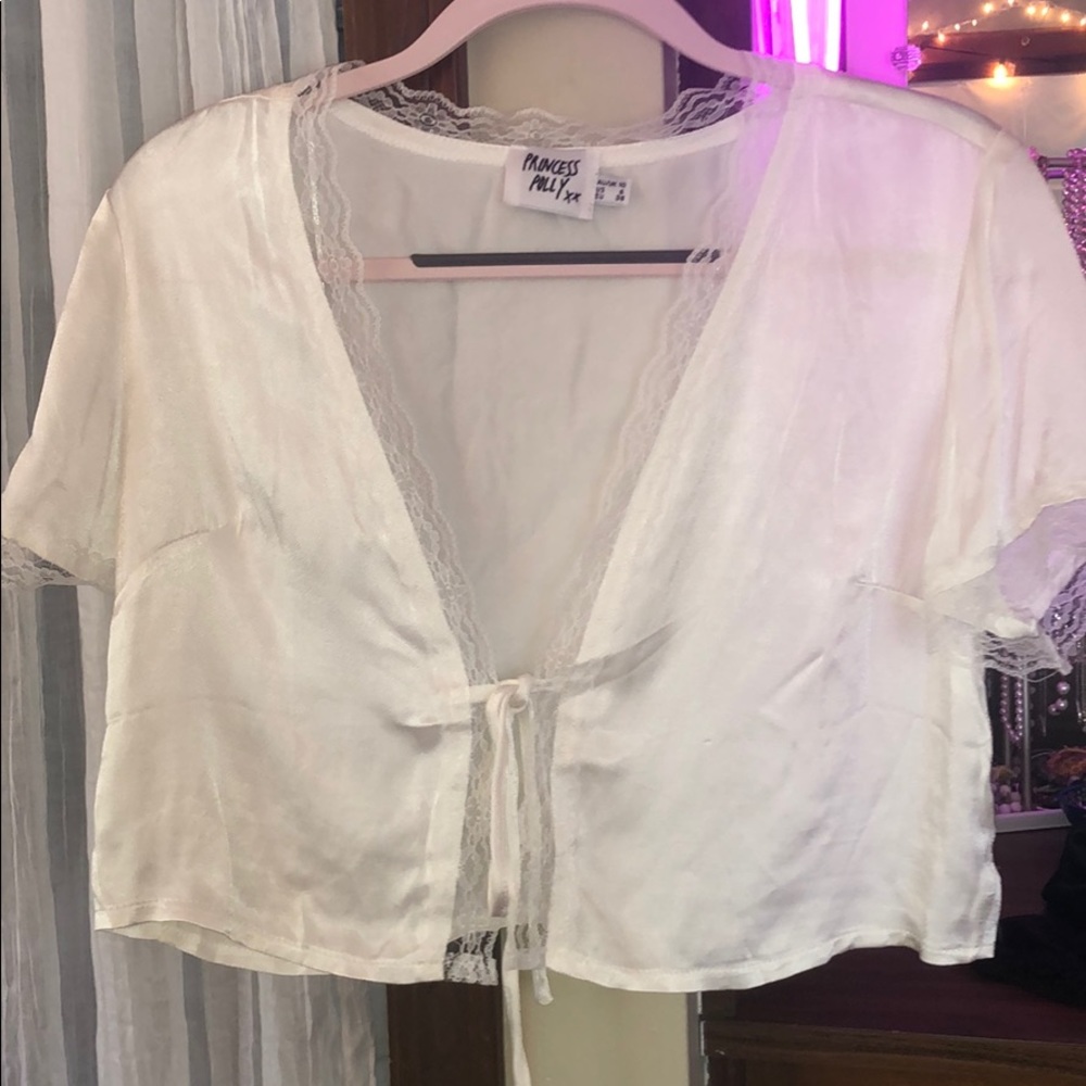 Princess Polly White Tie Front Top